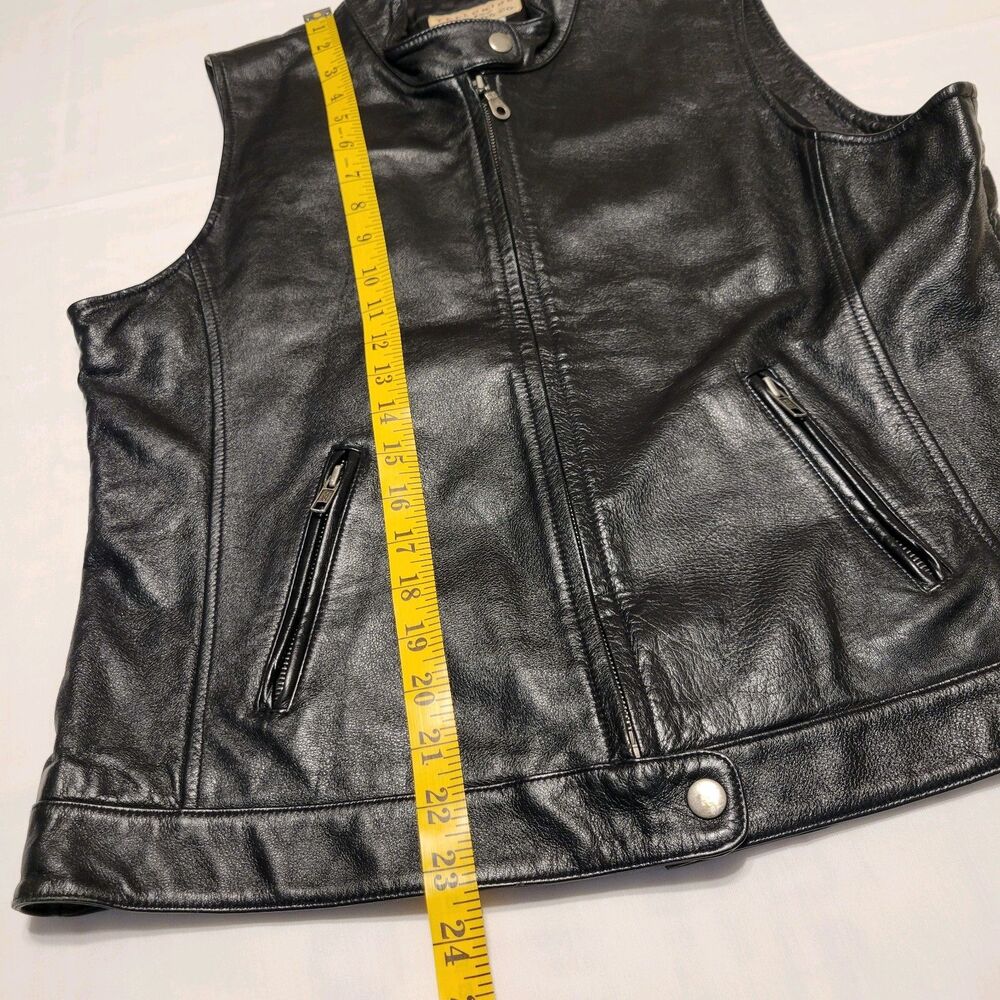 Telluride Clothing Co. Women's Leather Black Vest Jacket  Full Zip Size Large - Picture 14 of 15